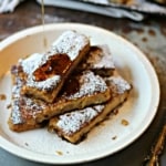 French toast sticks on a white plate