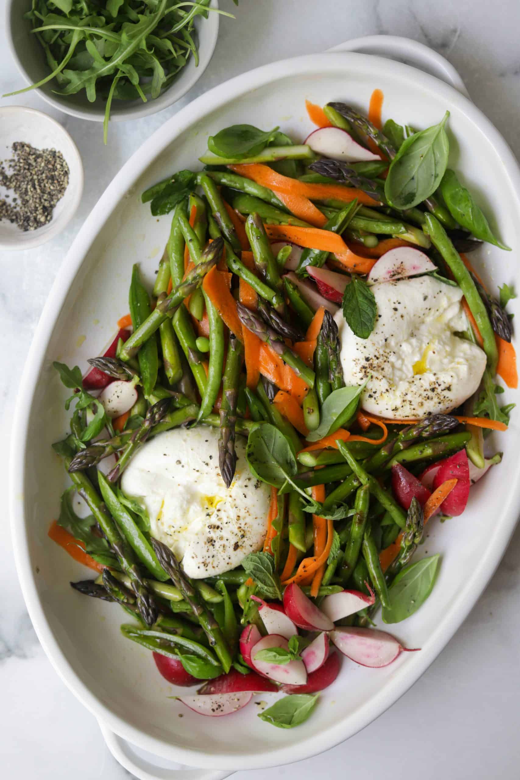 Spring Salad with Arugula, Creamy Burrata and Sugar Snap Peas by  lorindabreeze, Quick & Easy Recipe