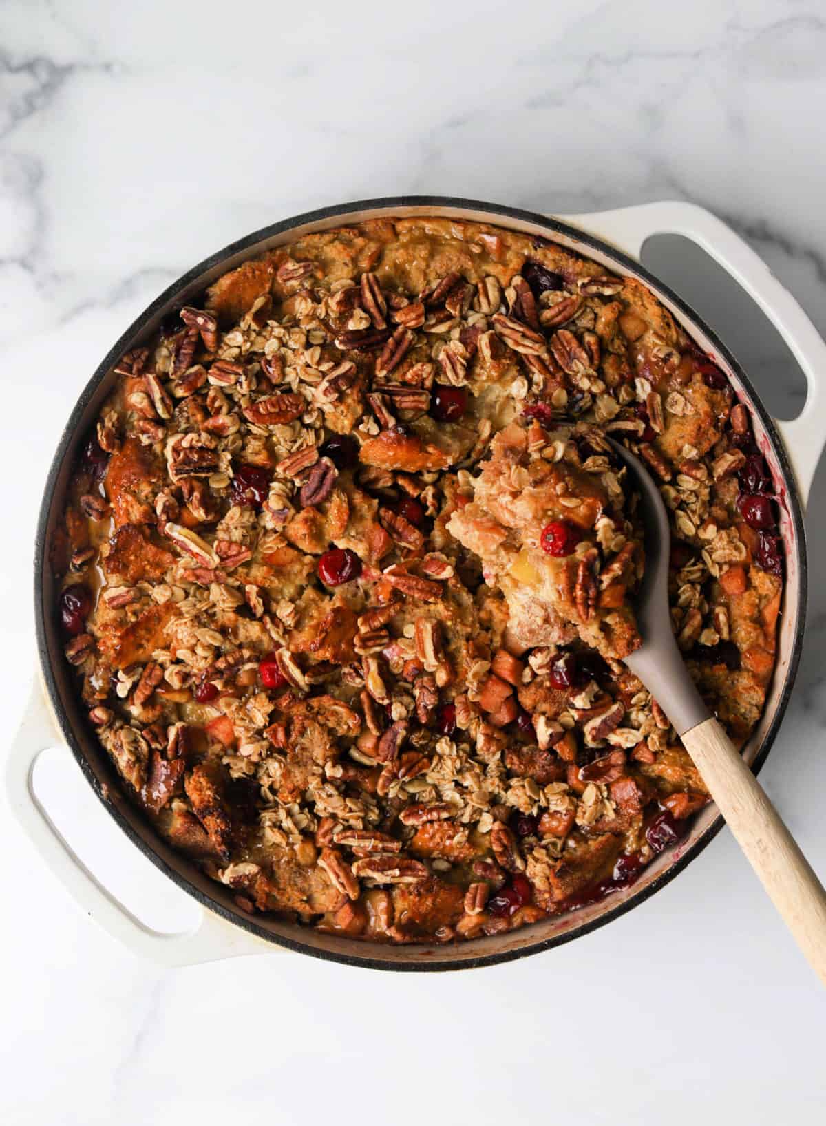 Apple Cranberry Bread Pudding