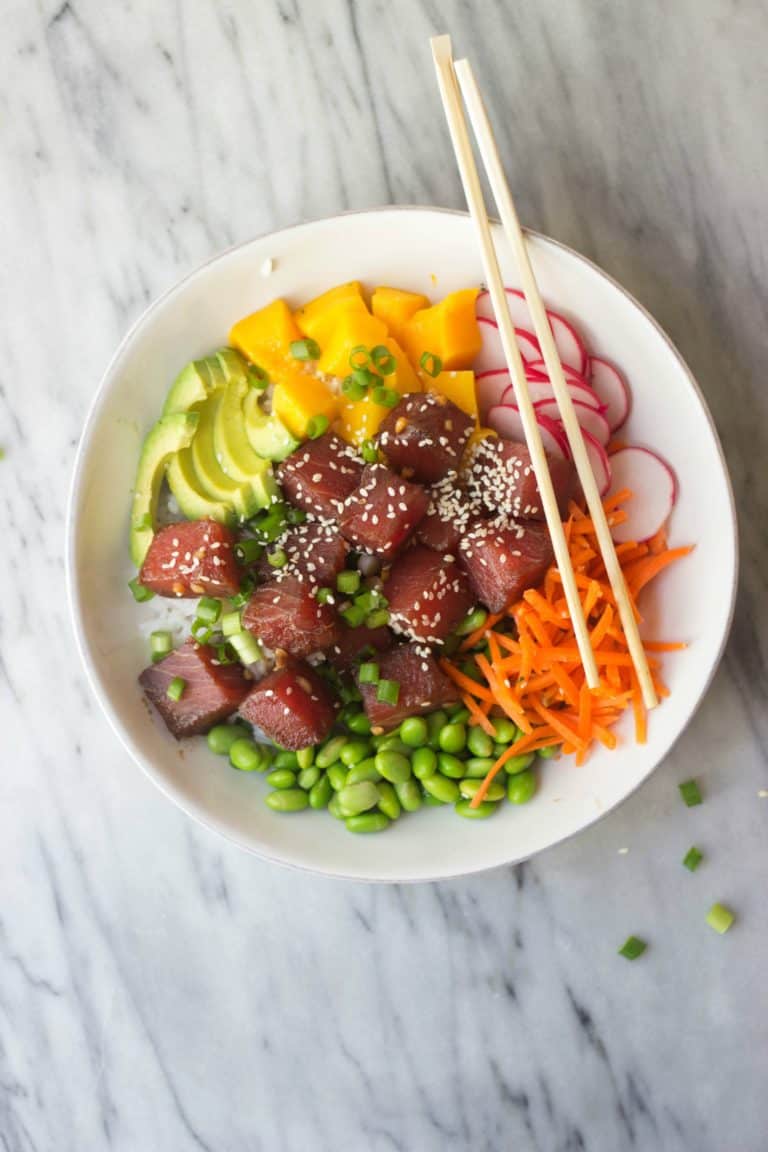 Spicy Tuna Poke Bowls - The Healthy Epicurean