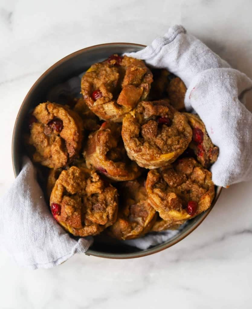 French toast cups in a tin