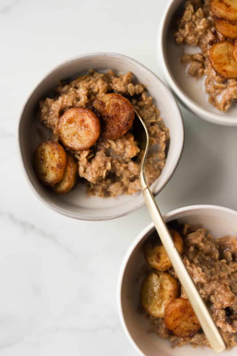 Caramelized Banana Peanut Butter Oatmeal