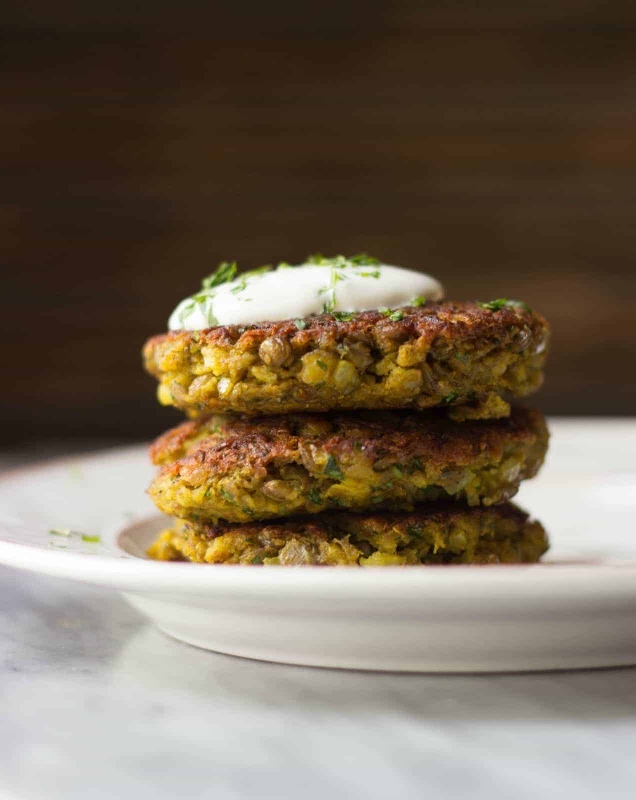 Mini Curried Lentil Cakes