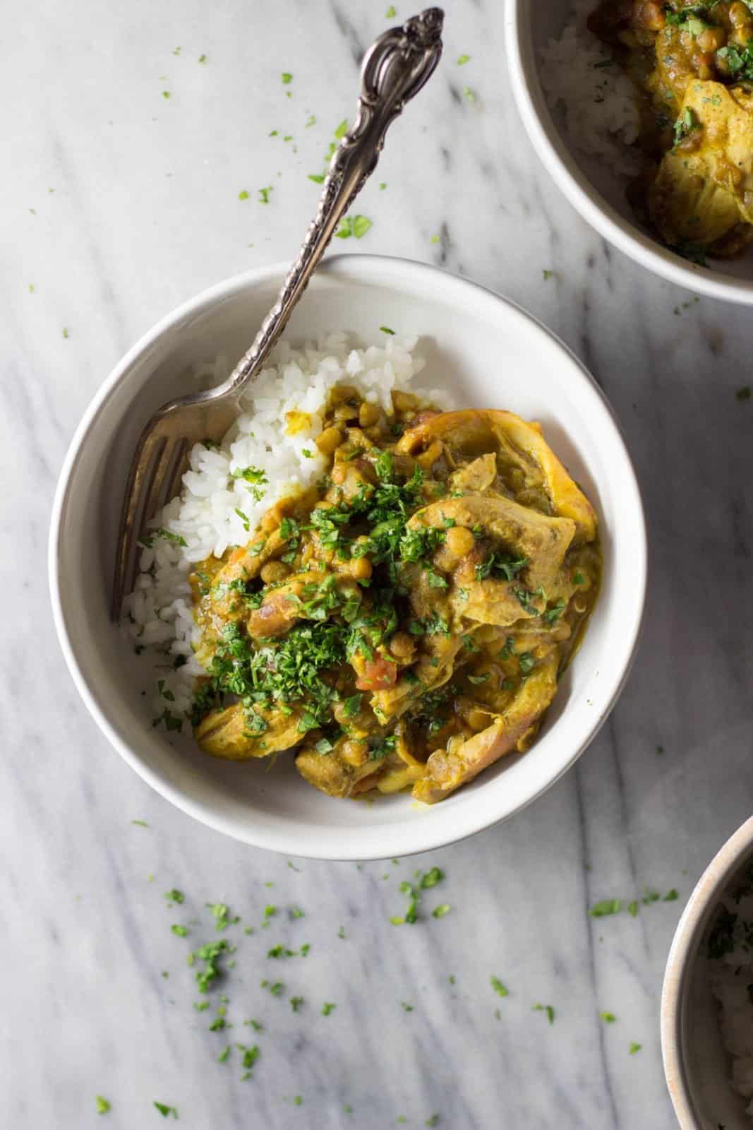 Instant Pot Chicken Lentil Curry