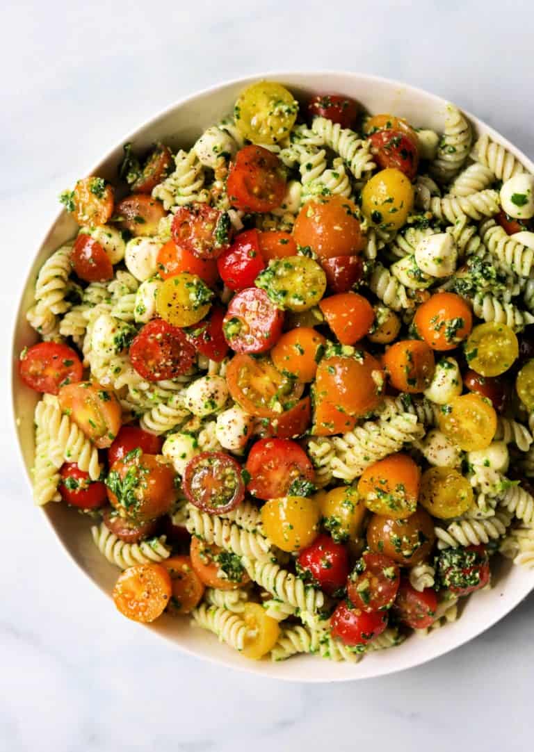 Pesto Caprese Pasta Salad