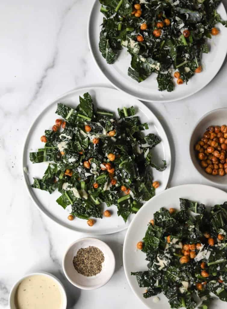 Kale Caesar Salad With Crispy Chickpeas The Healthy Epicurean