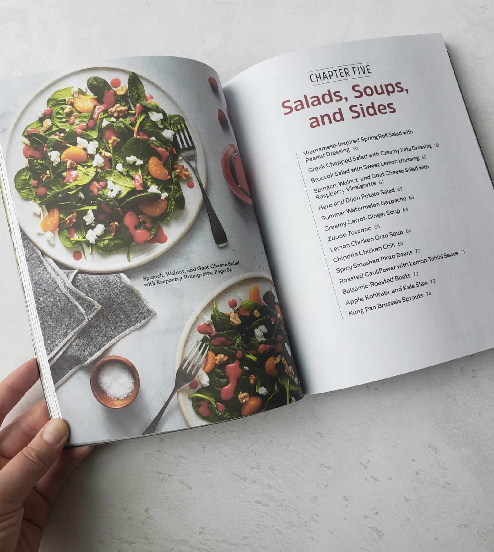 Salads page from cookbook
