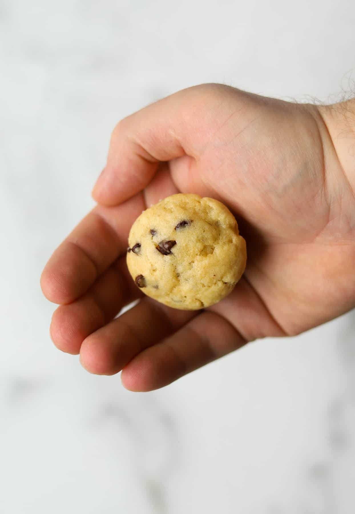 Mini muffin in a hand