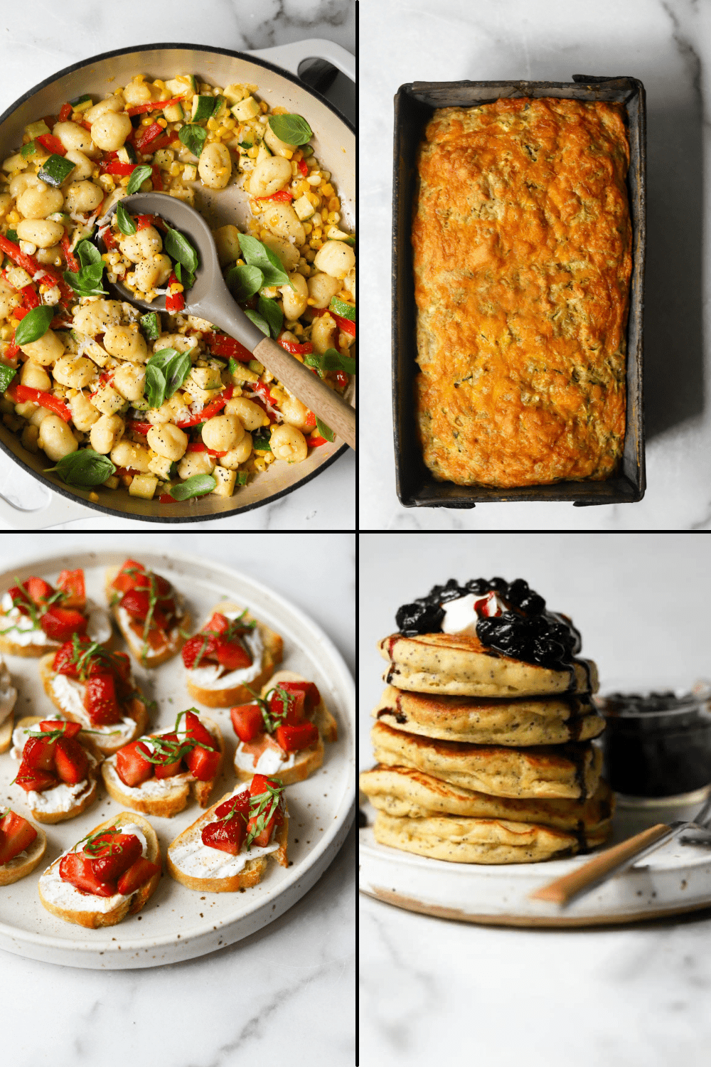 A collage of healthy summer recipes.