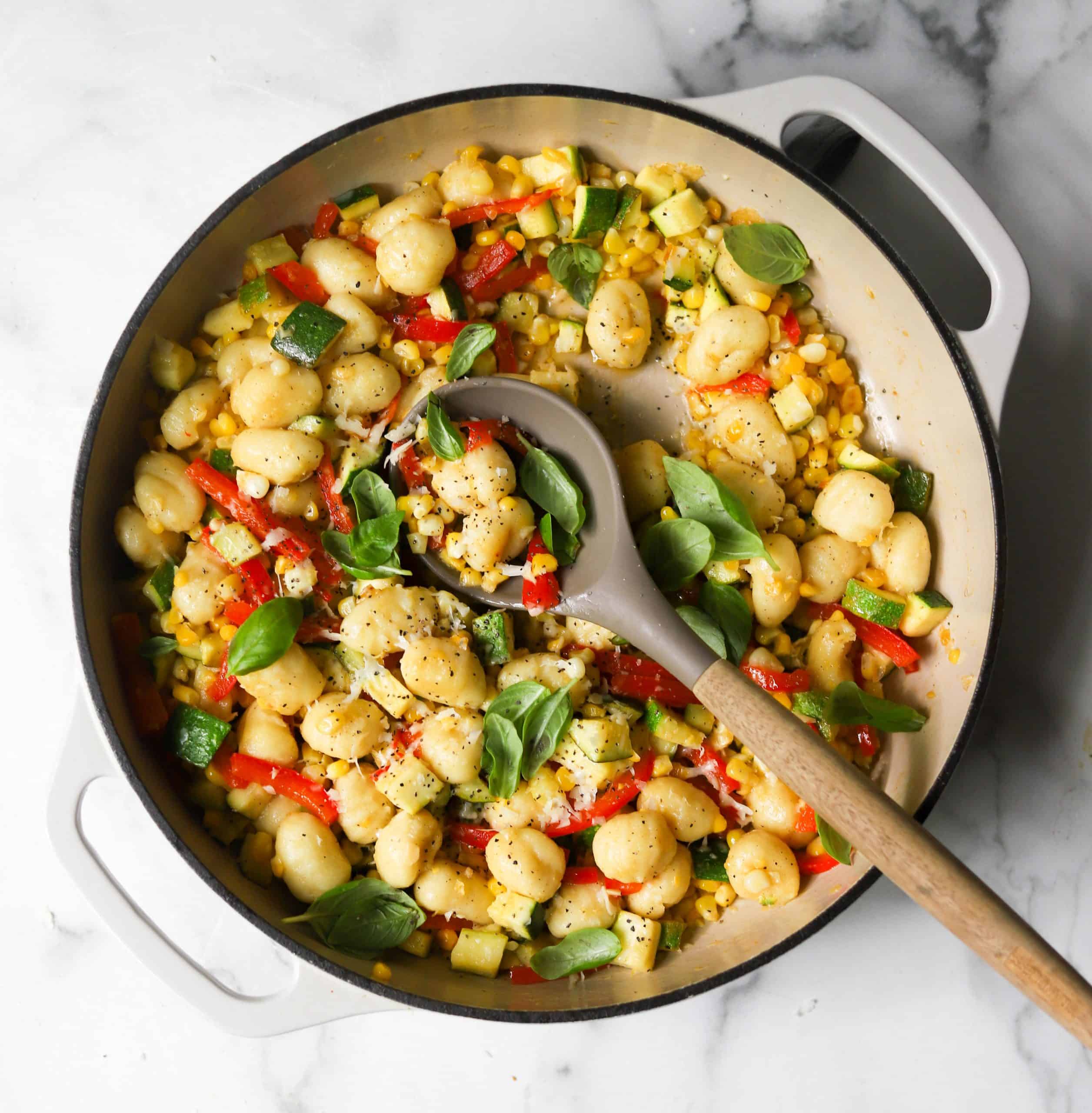 Sweet Corn and Zucchini Gnocchi Skillet