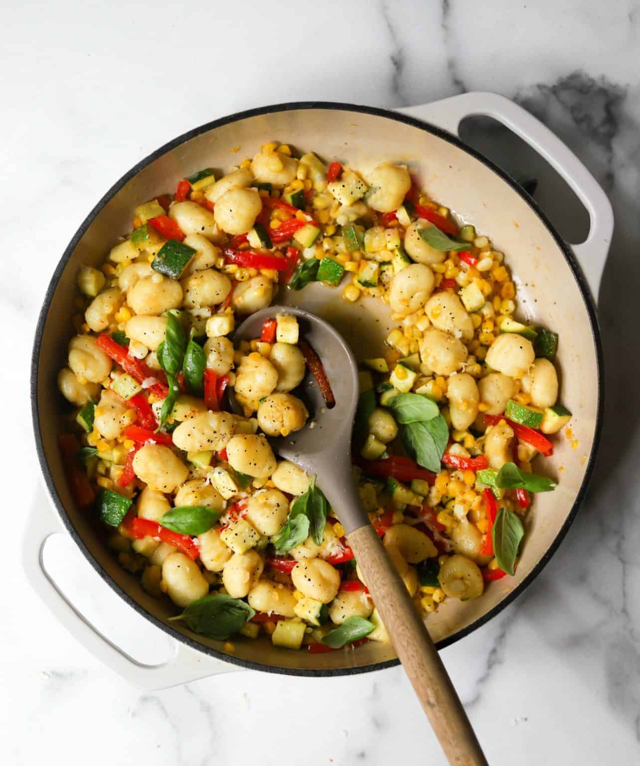 Sweet Corn and Zucchini Gnocchi Skillet