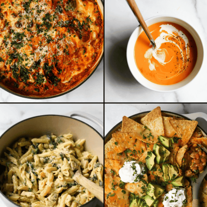 A collage of freezer recipes.