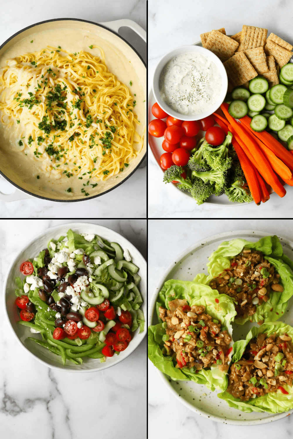 A collage of vegetable recipes.