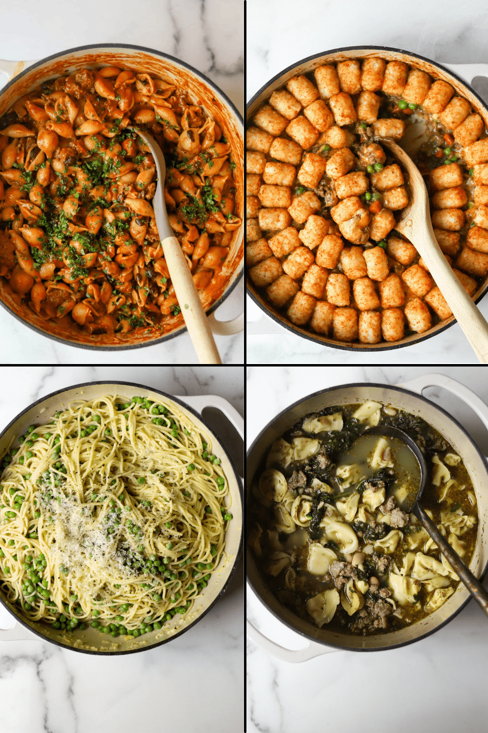 A collage of healthy one pot meals.