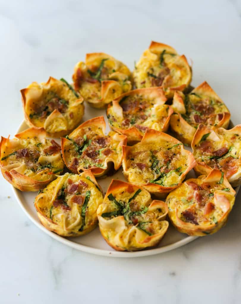 Cheesy Wonton Breakfast Cups - The Healthy Epicurean