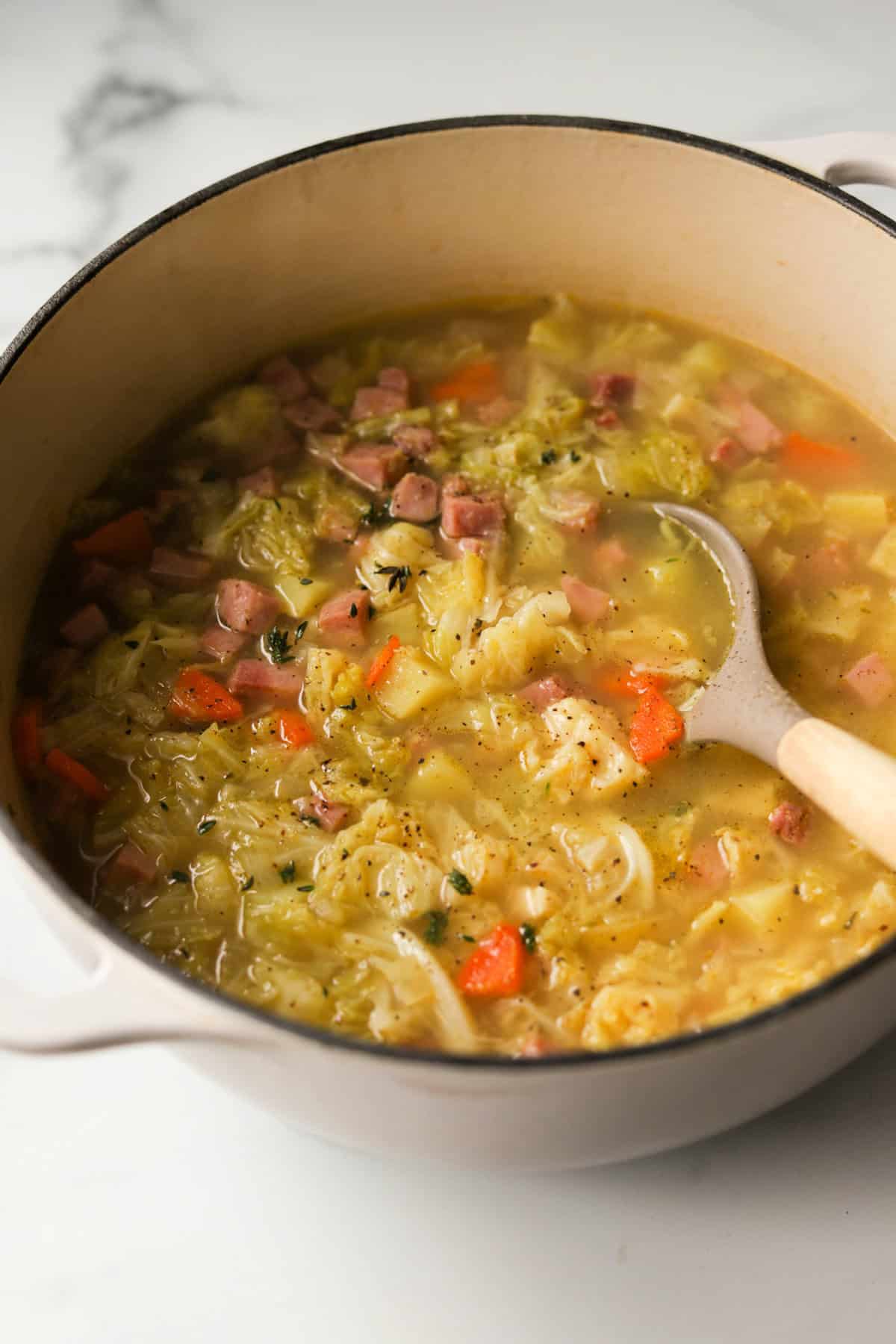 Old-Fashioned Ham and Cabbage Soup with Potatoes