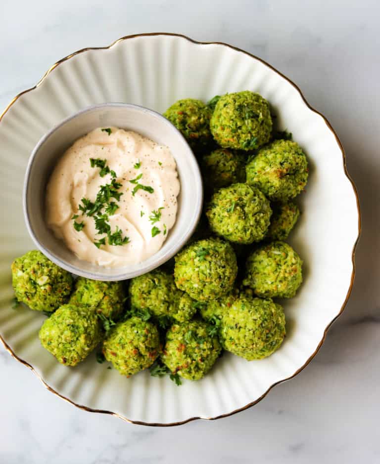 Edamame Falafel with Spicy Lemon Aioli