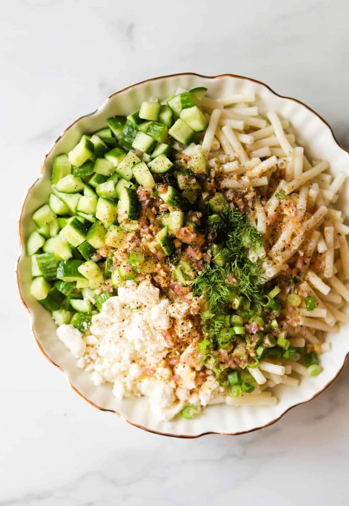 Cucumber Feta Pasta Salad